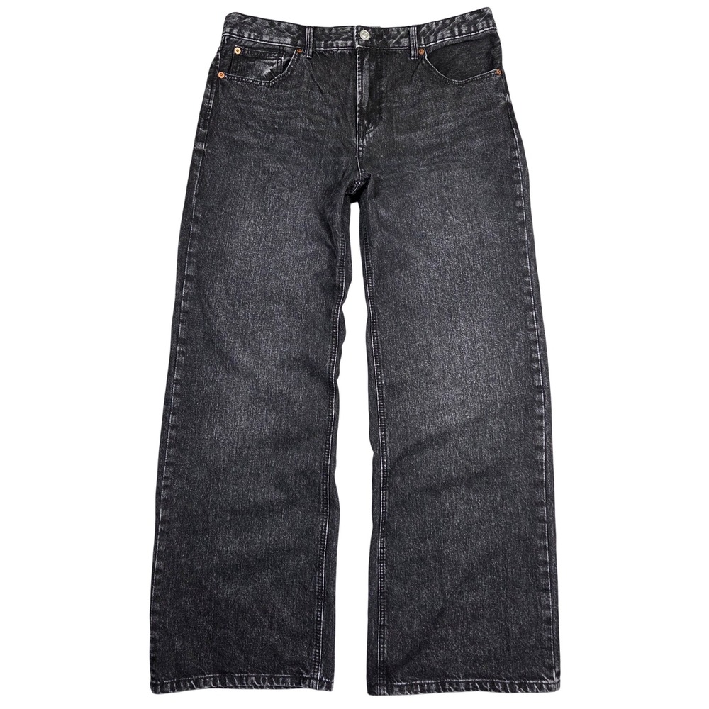 Stradivarius Wide Leg Jeans Womens 12 Y2k High Rise‎ Baggy Grunge Punk Preppy